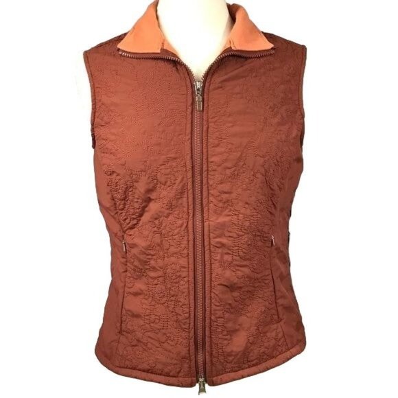 Lucy S quilted vest burnt orange - Picture 1 of 7